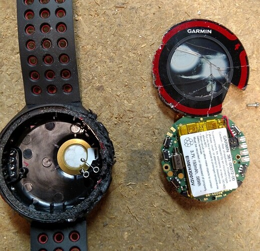 Garmin GPS running watch internal circuit board